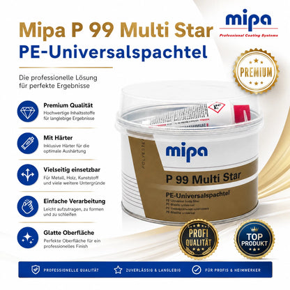 Spachtel Kfz Mipa P 99 Multi Star Universalspachtel 1kg - Beige + Kunst.Spachtel