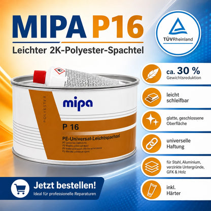 Spachtel Kfz Mipa P 16 Universal Leichtspachtel 2kg - Beige + Härter