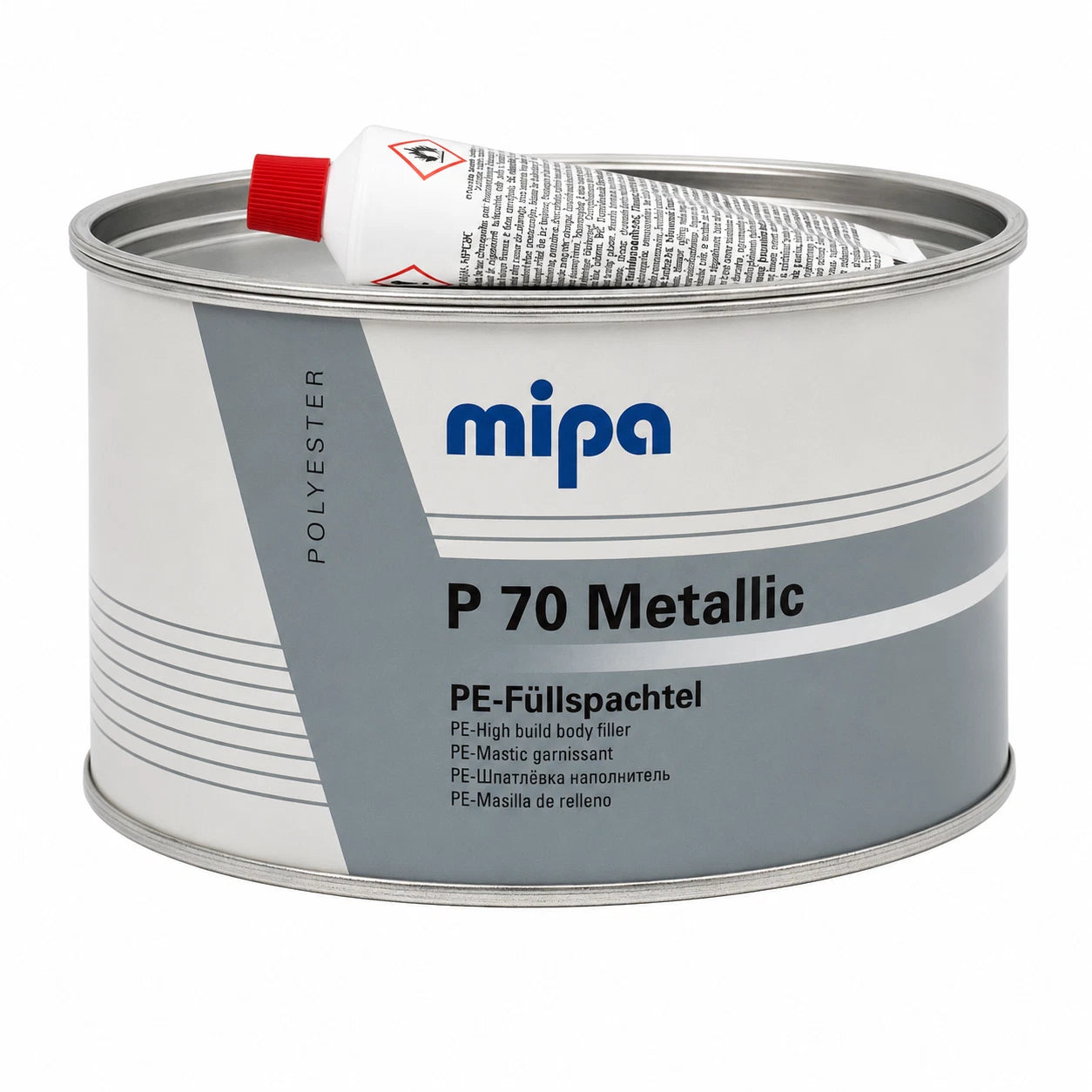 Spachtel Kfz Mipa P 70 Metallic PE-Füllspachtel 2kg - Grau + Härter